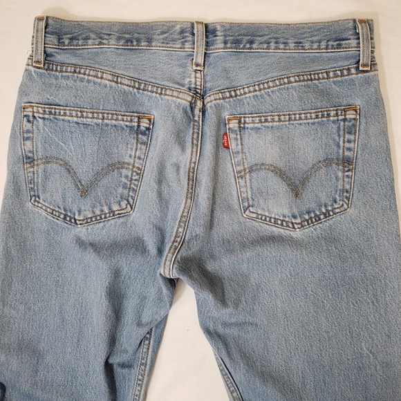 Levi's Jeans Mens 32x30Blue 501 Button Fly Straight Leg Vtg Grunge Haiti Light - Picture 9 of 12